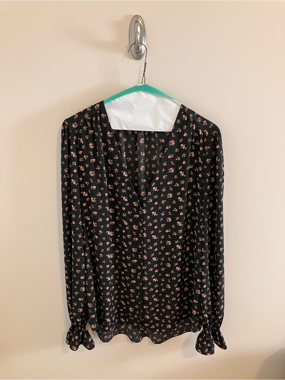 Amalli Talli Floral Blouse in Black/Pink/Green Medium